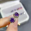 Brincos de ametista natural pura roxo misterioso dos sonhos 5*5mm alta qualidade s925 prata de lei cravejado saída de fábrica