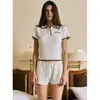 Suéter de Punto para Mujer 2026 Otoño Manga Corta Color Sólido Cuello Polo Corte Ajustado Atuendo Casual Moderno y Elegante