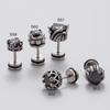 Nuevos aretes de piercing para hombre de fundición de acero inoxidable incrustados con circón negro moda personalidad tendencia aretes para hombre individuales