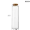 Suministro directo del fabricante: Botella de Vidrio de Borosilicato Alto con Tapa de Rosca 47 de Corcho, Color Negro, para Bayas de Goji, Botella para Té de Flores, Botella para Empaquetar Flores Secas, Botella de los Deseos, Botella de Deriva