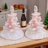 Saia para Árvore de Natal Pequena Mini 38cm Musgo Branco Clássico Pelúcia Decoração de Árvore de Natal de Mesa Natal