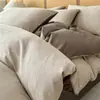 Novo Estilo Algodão Puro Jacquard Tingido em Fio de Três Camadas Jogo de Cama de Quatro Peças, Lençol de Cama e Capa de Edredom 100% Algodão, Sensação de Alto Padrão, Jogo de Cama de Três Peças