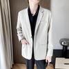 Traje Pequeño Guapo para Hombre de Negocios Estilo Coreano Moderno de Manga Larga Formal Top Guapo Casual Ajustado Chaqueta de Traje para Hombre