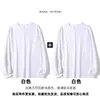 Camiseta de manga larga de algodón puro Jingtao para primavera y otoño, color liso, holgada, sencilla, cuello redondo, camiseta casual para hombre, fácil de combinar, para usar debajo de otra ropa