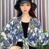 Verano Nuevo Estilo Cola de Fénix Perla Cárdigan Ropa Protectora Solar Seda de Hielo Gasa Delgado Holgado Moda Chaqueta Top Floral