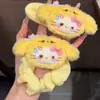 Novo Amarelo Leite Cabeça de Cachorro Gato Tchau Tchau Presilha Pelúcia Gatinho Boneca Presilha de Cabelo Estudante Versátil Presilha para Franja