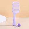 Pente de Costela Mini Macaron para Volume Alto na Coroa, Massagem, Cabo Longo Oco, Dupla Utilização para Cabelos Molhados e Secos, Pente de Plástico para Modelar para Estudantes