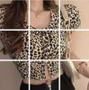 Camiseta de Verano de Manga Corta con Cuello Redondo y Exposedor de Ombligo con Estampado de Leopardo para Mujer, Cárdigan Corto Ajustado 8239 Camiseta de Manga Corta con Estampado de Leopardo