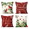 Capa de almofada estilo aquarela do Papai Noel, com estampa de desenho animado bordada, adequada para sofás estilo americano e decorações de feriado.