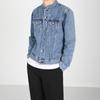 MYQ abrigo de mezclilla de otoño para hombre marca de moda ins cuello alto guapo top corto moda coreana chaqueta de ropa de trabajo