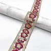 Nuevo Encaje Bordado de Organza Estilo Étnico Bordado Lentejuelas Hueso de Carro Encaje Encaje Hecho a Mano DIY 4.5cm