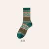 Meias romboides estilo universitário japonês para crianças, meias vintage de comprimento médio, meias empilhadas da moda personalizadas, meias quentes e grossas