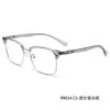 99034 Gafas con Montura Estilo Ceja, Gafas de Media Montura para Hombre, Montura Retro Negras Anchas de Cara Extra Grande, Gafas para Cara Grande
