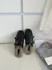 Primer Encuentro Ji Dongqiu Mocasines Pantuflas Peludas 2026 Nuevo Retro Correa de Doble Hebilla Mocasines de Deslizamiento Perezoso Punta Cerrada Casual para Mujer