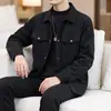 Nueva Chaqueta de Pana Otoño e Invierno Nueva Solapa Marca Trendy para Hombre Top Retro Multibolsillos Chaqueta de Trabajo Guapo
