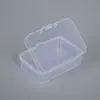 Caixa de armazenamento retangular transparente de plástico PP 5,5, caixa de embalagem de amostra de produto, caixa pequena anti-oxidação para joias com tampa