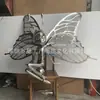 Escultura Personalizada de Borboleta Fada em Aço Inoxidável com Acabamento Espelhado para Exibição Externa em Hotéis e Escritórios de Vendas