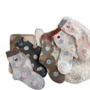 Calcetines de Polka Dot Lindos de Dibujos Animados de Estilo Japonés hasta la Mitad de la Pantorrilla Calcetines Cálidos de Lana para Otoño e Invierno Calentamiento Espeso Calcetines para Dormir para Mujer Estilo Grueso
