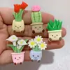 Flores en Maceta de Dibujos Animados Accesorios de Resina Joyería Hecha a Mano DIY Pegamento de Crema Pinzas para el Cabello Gomitas para el Cabello Accesorios Colgantes