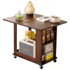 Mesa Lateral Giratória Multifuncional, Mesa de Jantar Dobrável Simples com Rodas, Móvel para Uso Doméstico, Adequada para Sala de Estar, Lado do Sofá e Quarto