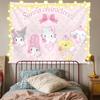 Telón de Fondo para Fotos Lindo Estilo Ins Ilustración Femenina Decoración de Habitación Mesita de Noche Dormitorio Tela Colgante de Pared para Transmisión en Vivo