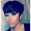 AliExpress Venda Quente Cabelo Curto Europeu e Americano Mulheres Cabelo Curto Preto Seda de Alta Temperatura Fibra Química Cabelo Curto Liso Cabeça Bobo Peruca Mulheres