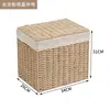 Cesta de Armazenamento Trançada de Palha, Cesto de Armazenamento Tecido à Mão, Caixa de Armazenamento para Lanches, Cesta de Bambu, Cesto de Roupa Suja, Caixa Grande de Armazenamento de Roupas