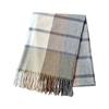 Bufanda de cachemira tejida oscura estilo universitario para mujer otoño e invierno cálida chal de borlas en contraste color café con leche al por mayor