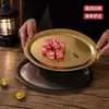 Plato Retro con Forma de Huevo de Acero Inoxidable Vajilla Estilo Japonés Bandeja de Cafetería Plancha Plana para Barbacoa Plato Hondo Plato Plano con Fondo Plano Plato Ovalado Vintage