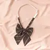 Departamento Japonés Estilo Universitario Estudiante Rayas Rojas Corbata JK Femenina Lazo Perezoso Sin Cuello Accesorios Flor de Cuello