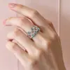 Anel simples e versátil da série prata, anel geométrico de dedo indicador com borla de lava, anel aberto personalizado para meninas e casais, moderno para homens