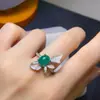 Anillo de Ópalo Verde Colorido al por Mayor y Menor con Piedra Principal de Color Fuego Blanco 7*9mm, Plata S925 Incrustación de Precisión