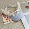 Bonito Gorro Visera Rayas Estrelladas de Gato para Mujer, Verano Dulce Estilo Ins Versátil Protección Solar Gorra de Béisbol sin Visera