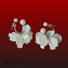 Elegantes Aretes de Flores de Perlas Falsas Estilo Francés, Aretes de Hada de Dos Usos para Mujeres, Aretes Nicho de Lujo Ligero de Alta Gama