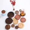 Posavasos de Madera Maciza, Almohadillas Aislantes, Posatazas, Bandejas de Madera, Posavasos Creativos Redondos Cuadrados para Arte del Té Japonés, Venta Directa de Fábrica