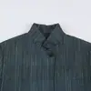 Ropa de mujer transfronteriza 2026 Moda europea y americana casual irregular solapa diagonal mezcla de lino traje a rayas para mujer B483173