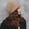 Sombrero para Mujer Otoño e Invierno Sombrero de Lana Negro Tejido Moda Coreana de Moda Sombrero de Luna Informal de Invierno Postparto Sombrero Coreano para el Frío
