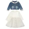 Conjunto de Vestido de Mezclilla para Niñas 2026 Nuevo Estilo Moda de Primavera para Niños Elegante Súper Lindo Vestido de Princesa para Bebé