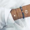 Moda europea y americana, cuentas transparentes, pulsera de cinco piezas, mapa, polígono, tortuga, conjunto de pulseras de cuentas B3718