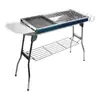 Suministro Directo del Fabricante Babbidge Parrilla de Acero Inoxidable Portátil Plegable Doble Propósito para Freír y Asar