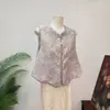 [Zhi Li] Novo colete jacquard estilo chinês com estampa de borboleta, reversível, nova coleção outono 2026, colete gola redonda estilo chinês