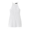 Estilo Europeu e Americano Roupas Femininas Exportação Atacado Verão Nova Cor Pura Simples Dupla Face Pano Halter Collar Linha A Vestido Slim