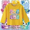Camiseta de Manga Larga 100% Algodón Puro con Estampado de Dibujos Animados Lindo Maravilloso para Primavera y Otoño Nuevo Estilo 2026 para Niñas y Niños