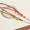 Cordón de Pulsera Tejido a Mano con Decoración Roja y Dorada, No se Desvanece Fácilmente, Adecuado para Artículos Culturales Antiguos y Llaveros