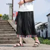 Pantalones cortos finos de seda helada estampados talla 8X, pantalones anchos cropped para hombre, pantalones de playa holgados de verano, estilo chino L