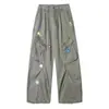 Pantalones Cargo Bordados Florales para Hombre 2025 Primavera y Otoño Nueva Marca Trendy Retro Americano Atractivo Holgado Recto Casual