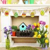 Fiesta de Graffiti de Pascua Transfronteriza para Bebés Decoración del Hogar Artículos Pequeños Adornos Colgantes de Madera Piezas de Madera Pintadas a Mano por Niños para Bricolaje