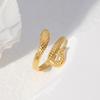 Anillo Abierto de Serpiente de Acero Inoxidable para Mujer Gótico Oscuro Antidecoloración Venta Caliente Transfronteriza Diseño Nicho de Alta Gama