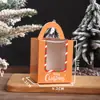 Navidad 1 pieza portátil ventana de papel vaso para pastel caja de embalaje para muffins caja para huevos caja para postres para hornear
