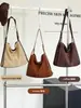 Bolsa feminina mais vendida internacionalmente 2026 novo modelo bolsa tote genuína de camurça estilo vintage bolsa transversal moderna bolsa de ombro